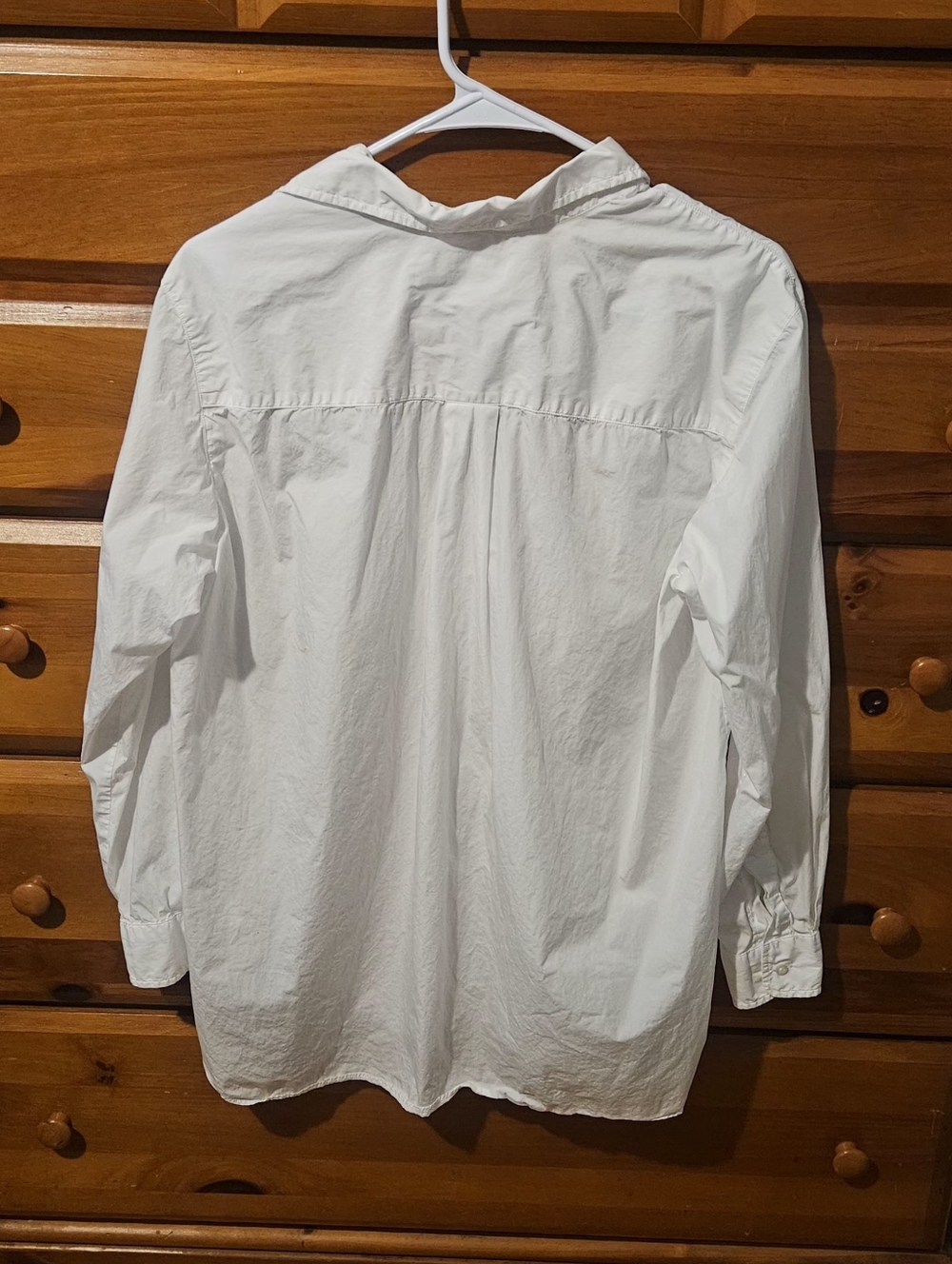 Frank & Eileen Joedy Crinkle Boyfriend Button-Up Shirt White M - Picture 6 of 6
